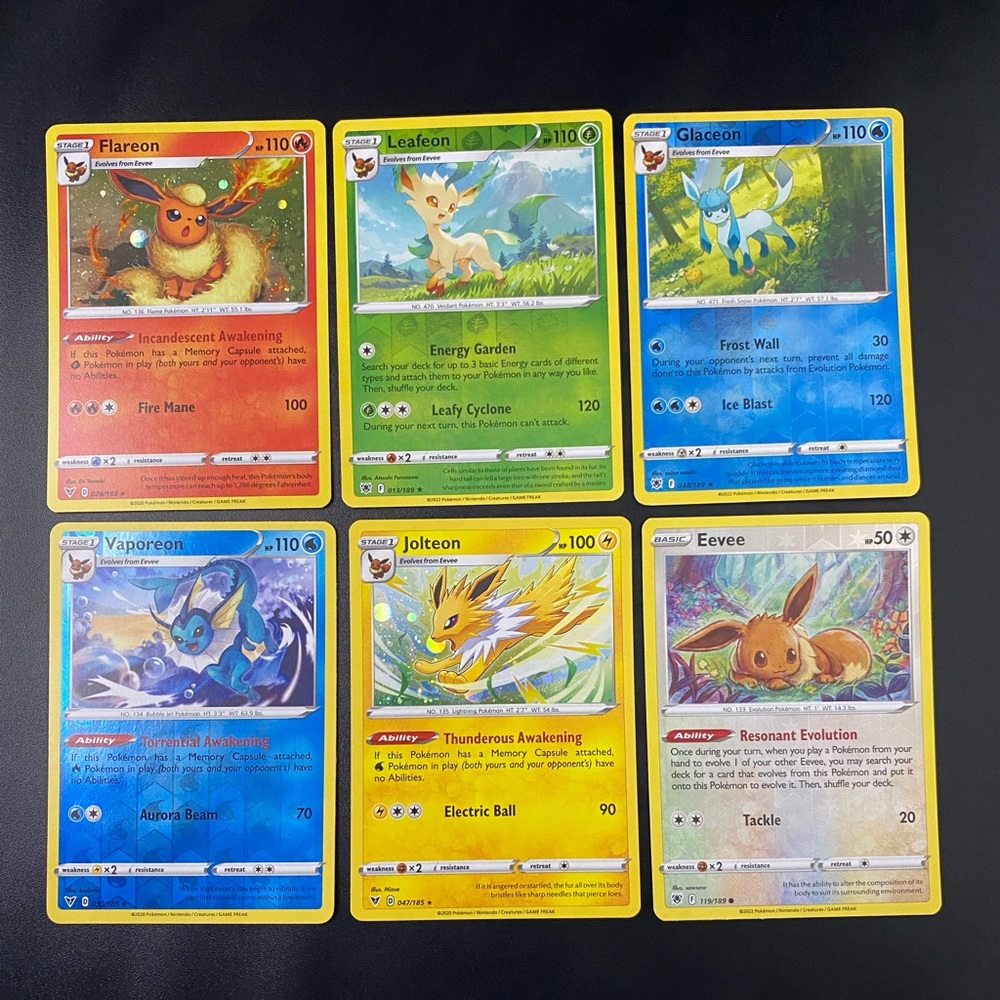 Eeveelution Pokemon Holo Lot 026/185 030/185 047/185 013/189 038/189 119/189